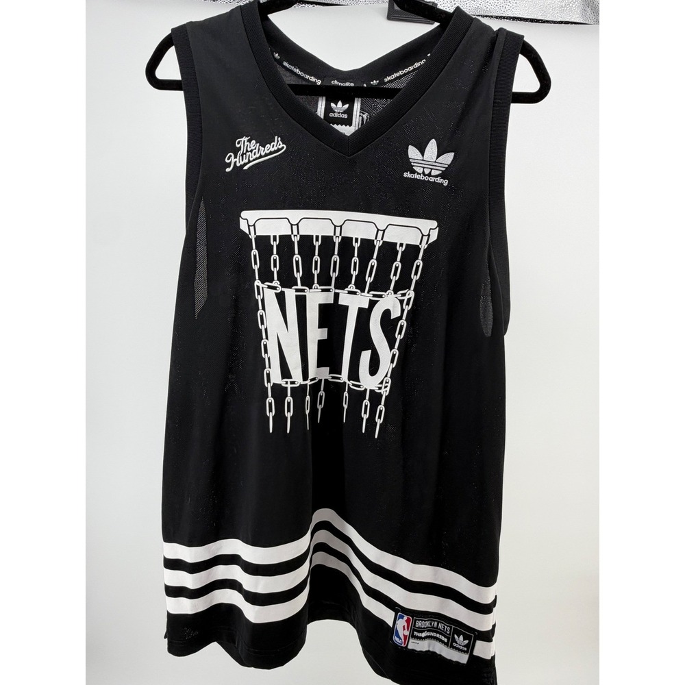Adidas Skateboarding‎ x The Hundreds Brooklyn Nets Jersey Black White Mens Large